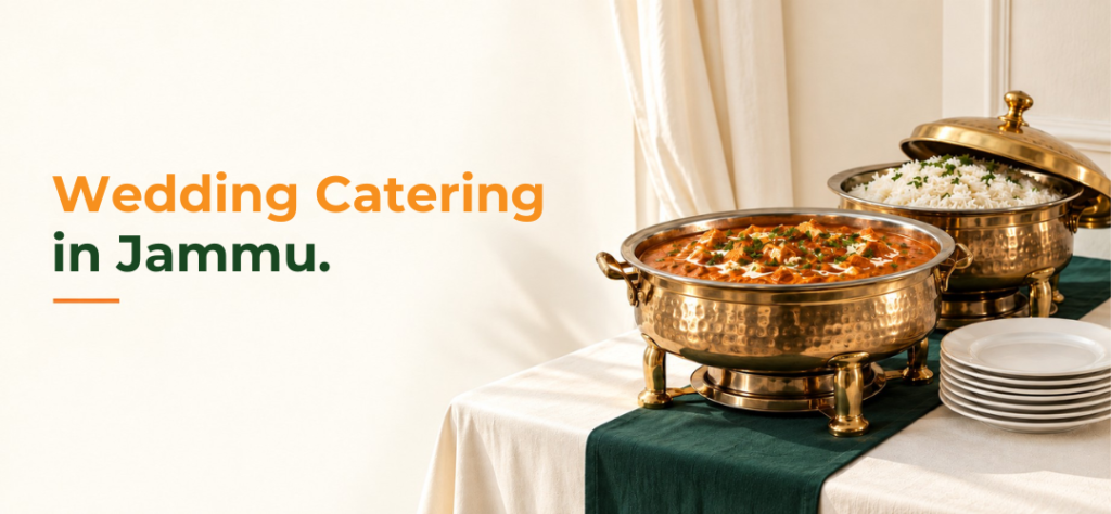 Wedding catering in Jammu with premium buffet setup, North Indian dishes and elegant food service by The Coriander House.